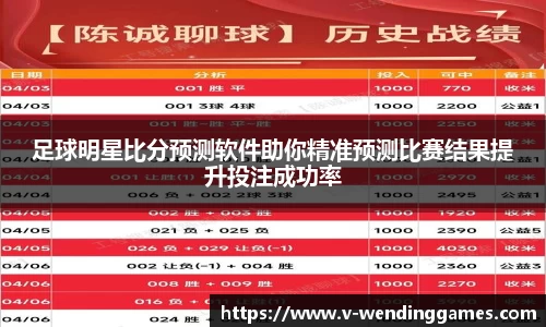 足球明星比分预测软件助你精准预测比赛结果提升投注成功率